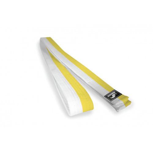 Dorawon, ceinture blanche et jaune en coton bicolore