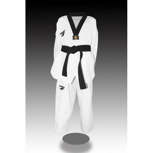 DORAWON, Dobok taekwondo brodé LUXURY taille 170 cm, col noir