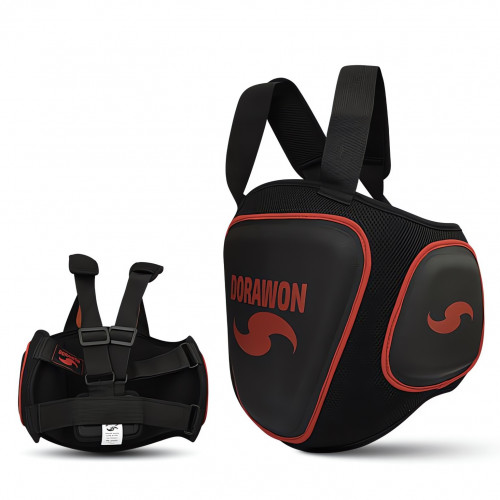 DORAWON, Bouclier de protection sparring LOPBURI, noir et rouge