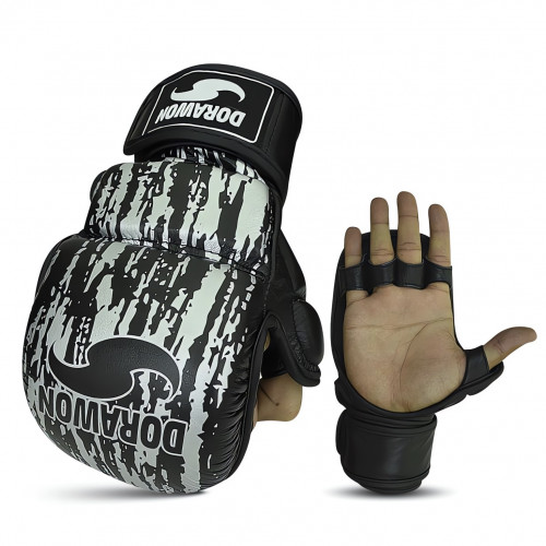Gants De MMA Dorawon – Cuir De Vachette Vintage, Sans Pouce, Brun, Rembourrage Haute Densité