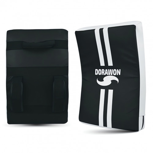 DORAWON, Bouclier de frappe PAO incurvé KRABI, noir et blanc