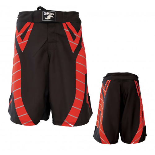 DORAWON, Short sport de combat TUCSON, noir et rouge