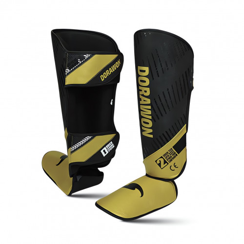 DORAWON, Protège tibias et pieds en cuir PHOENIX taille L, noir