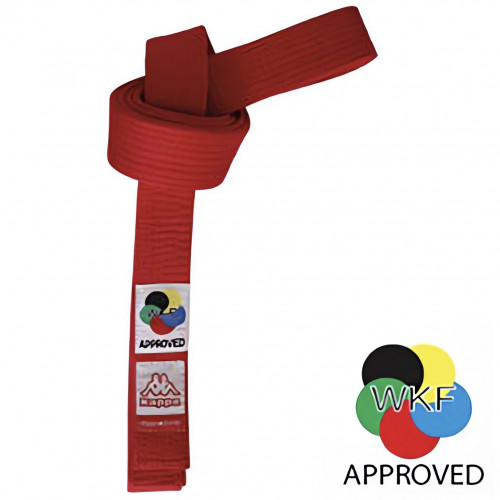 Ceinture rouge de karaté KAPPA SPARTA, WKF approuvé