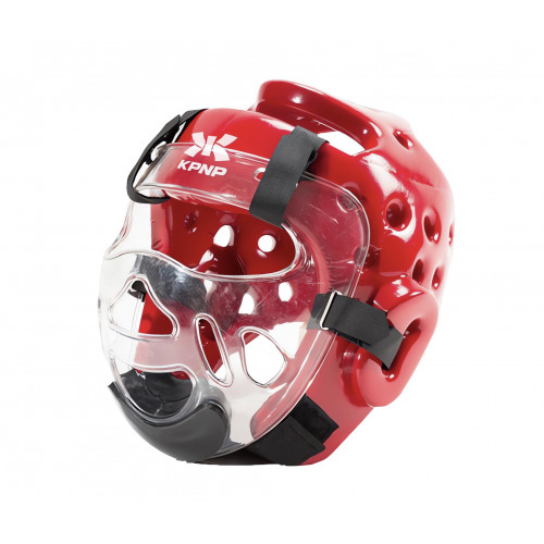 KPNP, Casque à bulle de taekwondo KP MASK rouge, set modulable homologué WT