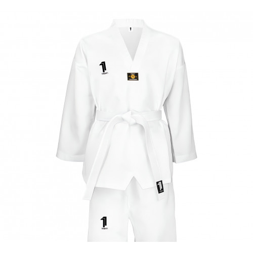 1FIGHT1, Dobok taekwondo brodé CLUB, col blanc