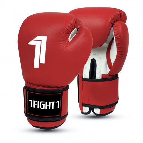 1FIGHT1, Gants de boxe CORTEZ, rouge et blanc