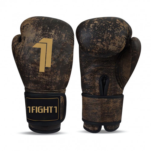 1FIGHT1, Gants de boxe cuir competition VINTAGE, marron